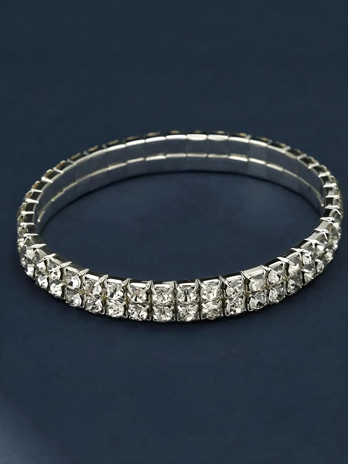 Prom Jewelry Set- 5pcs Silver Bride Crystal Necklace Earrings Bracelet Evening Clutch Bag Set- Bridal Wedding Jewelry Choker For Women- Ideal For Party