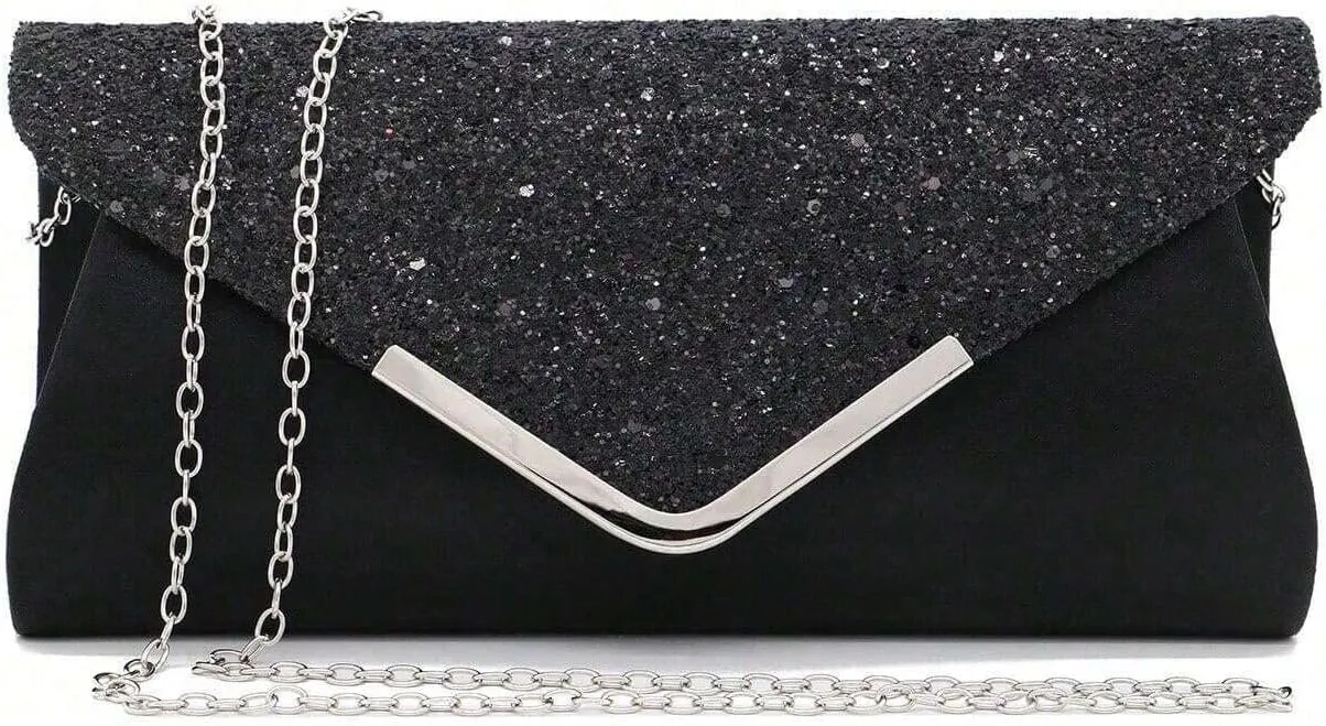 Prom Jewelry Set- 5pcs Silver Bride Crystal Necklace Earrings Bracelet Evening Clutch Bag Set- Bridal Wedding Jewelry Choker For Women- Ideal For Party