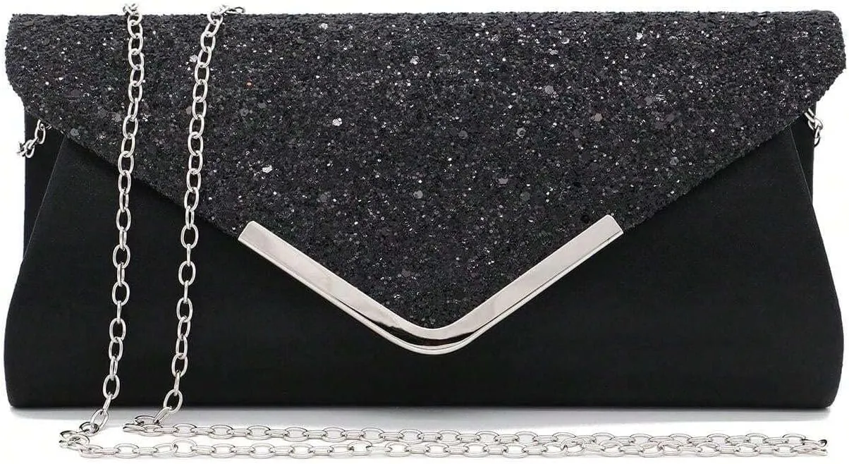 Prom Jewelry Set- 5pcs Silver Bride Crystal Necklace Earrings Bracelet Evening Clutch Bag Set- Bridal Wedding Jewelry Choker For Women- Ideal For Party
