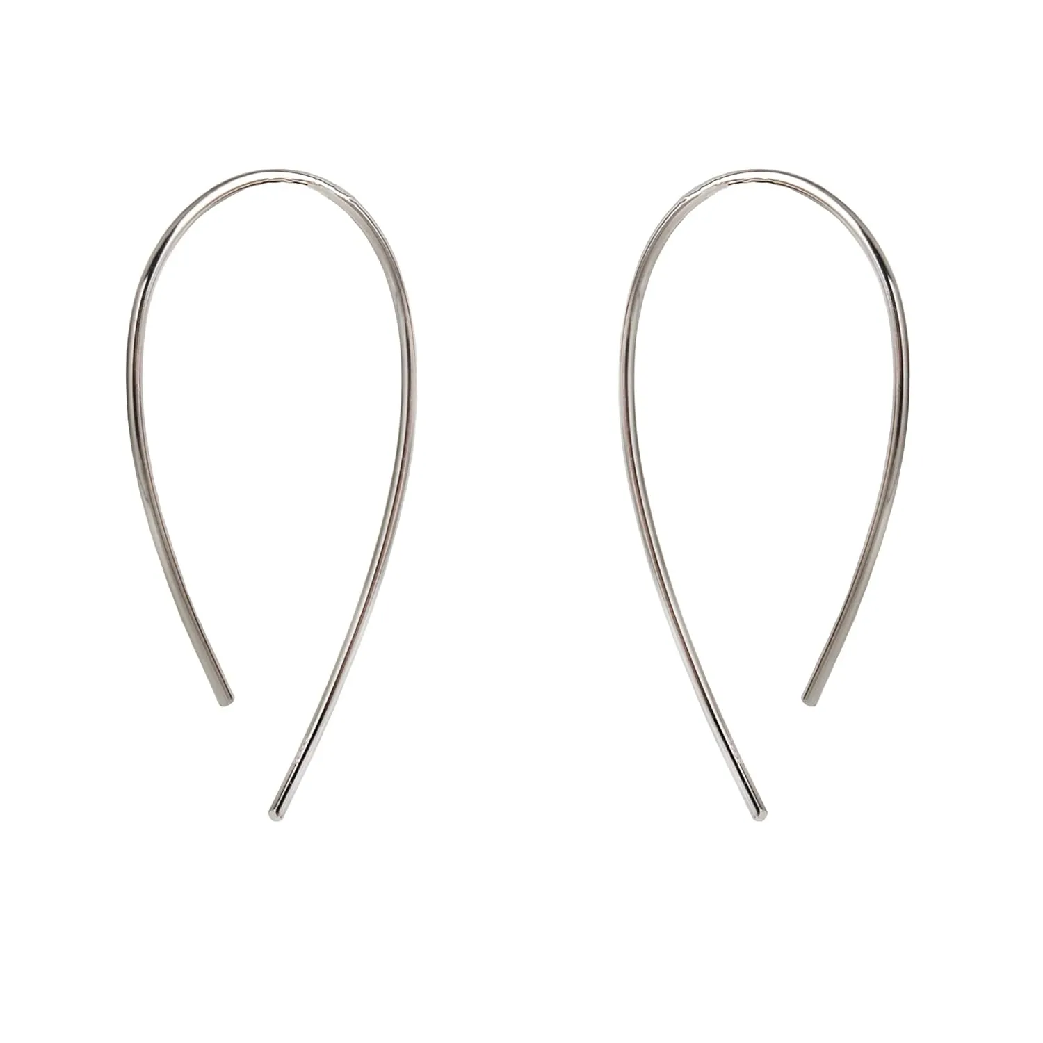 Pull Through Earrings Sterling Silver Wire Handmade Threader Hoops Minimal Everyday Earrings