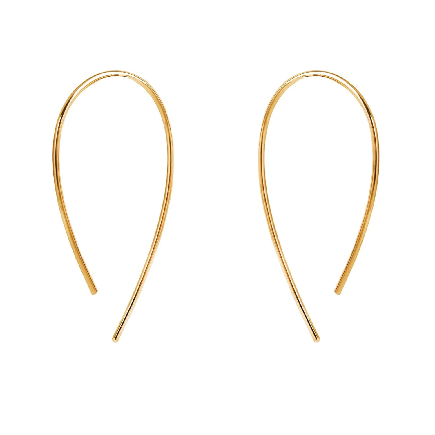 Pull Through Earrings Sterling Silver Wire Handmade Threader Hoops Minimal Everyday Earrings