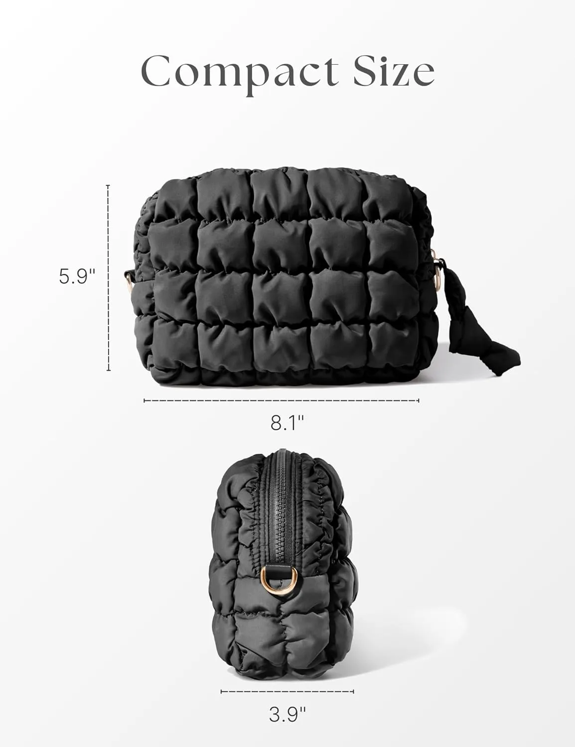 Quilted Makeup Bag Puffy Cosmetic Bag Cute Puffer Travel Toiletry Bag for Women, Large Makeup Pouch for Purse Quilted Cosmetic Pouch for Essentials Toiletries, Christmas for Women, Girls