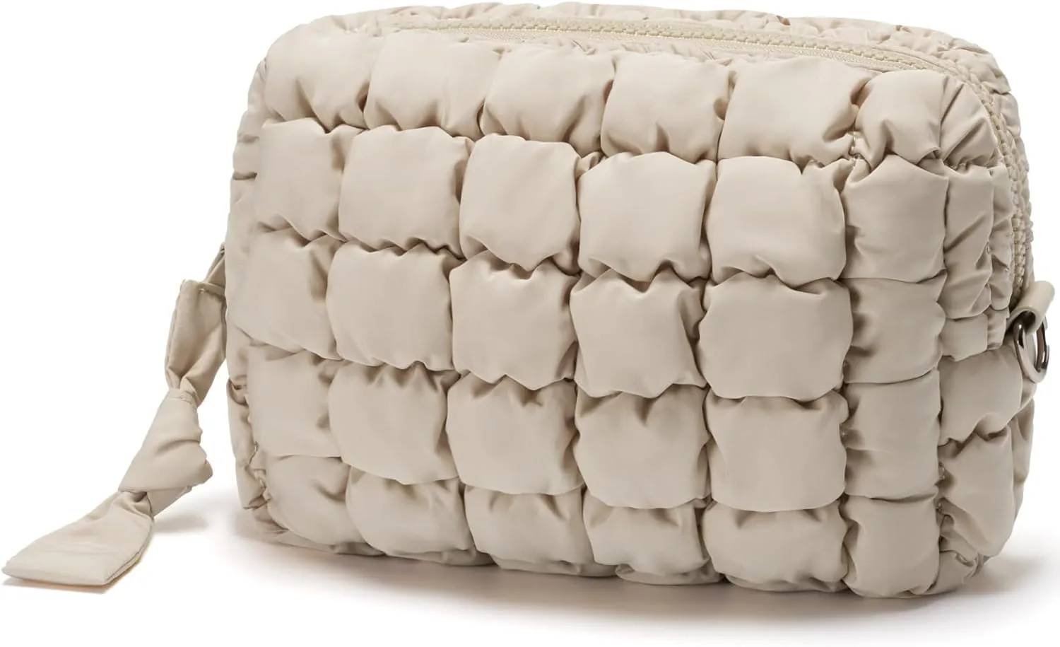 Quilted Makeup Bag Puffy Cosmetic Bag Cute Puffer Travel Toiletry Bag for Women, Large Makeup Pouch for Purse Quilted Cosmetic Pouch for Essentials Toiletries, Christmas for Women, Girls