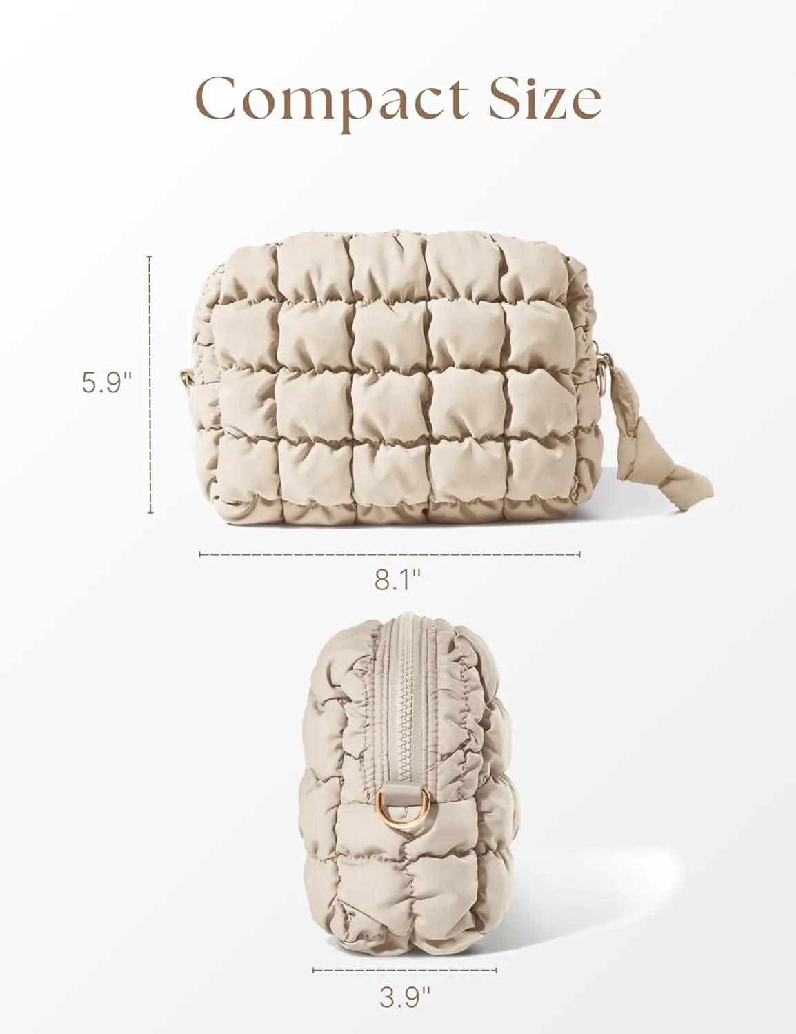 Quilted Makeup Bag Puffy Cosmetic Bag Cute Puffer Travel Toiletry Bag for Women, Large Makeup Pouch for Purse Quilted Cosmetic Pouch for Essentials Toiletries, Christmas for Women, Girls