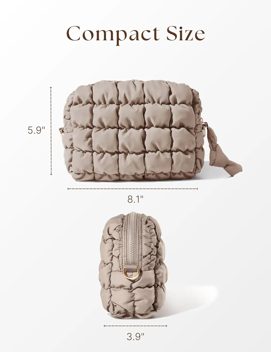 Quilted Makeup Bag Puffy Cosmetic Bag Cute Puffer Travel Toiletry Bag for Women, Large Makeup Pouch for Purse Quilted Cosmetic Pouch for Essentials Toiletries, Christmas for Women, Girls