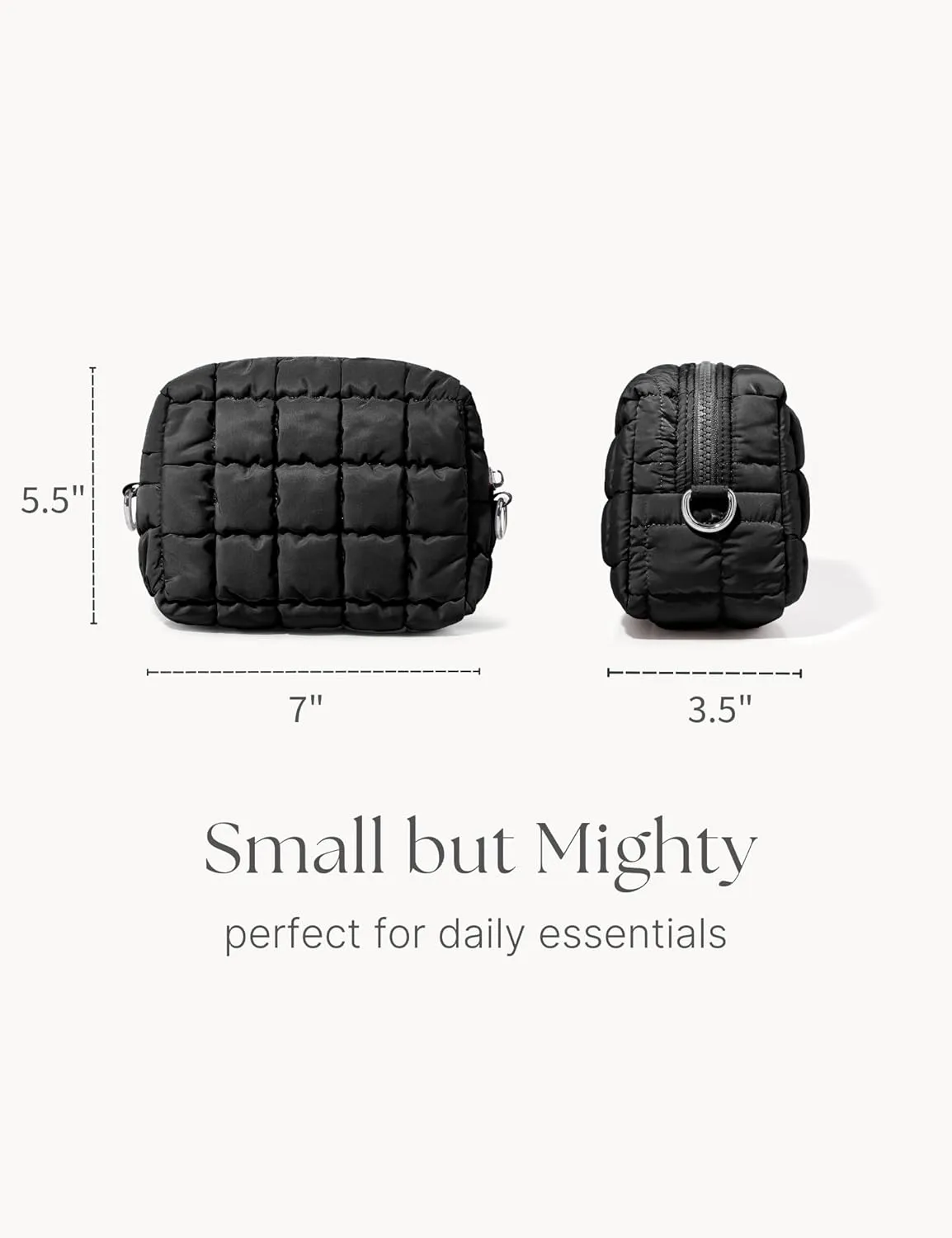 Quilted Makeup Bag Puffy Cosmetic Bag Cute Puffer Travel Toiletry Bag for Women, Small Makeup Pouch for Purse Quilted Cosmetic Pouch for Essentials Toiletries, Christmas Gift for Women, Girls