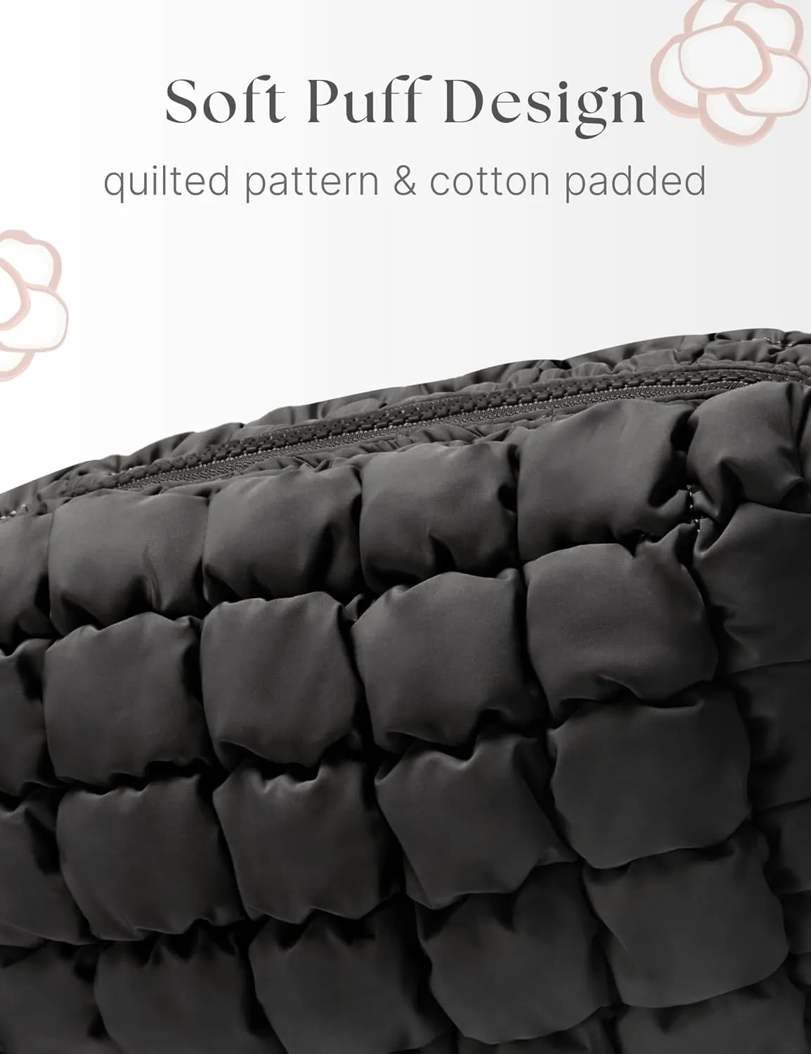 Quilted Makeup Bag Puffy Cosmetic Bag Cute Puffer Travel Toiletry Bag for Women, Small Makeup Pouch for Purse Quilted Cosmetic Pouch for Essentials Toiletries, Christmas Gift for Women, Girls