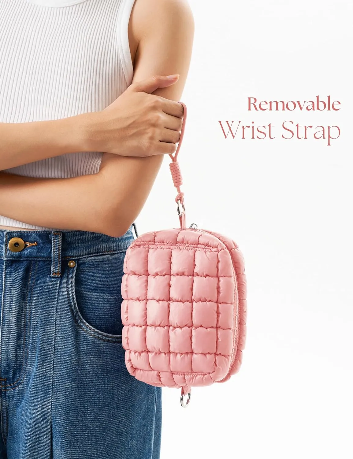 Quilted Makeup Bag Puffy Cosmetic Bag Cute Puffer Travel Toiletry Bag for Women, Small Makeup Pouch for Purse Quilted Cosmetic Pouch for Essentials Toiletries, Christmas Gift for Women, Girls