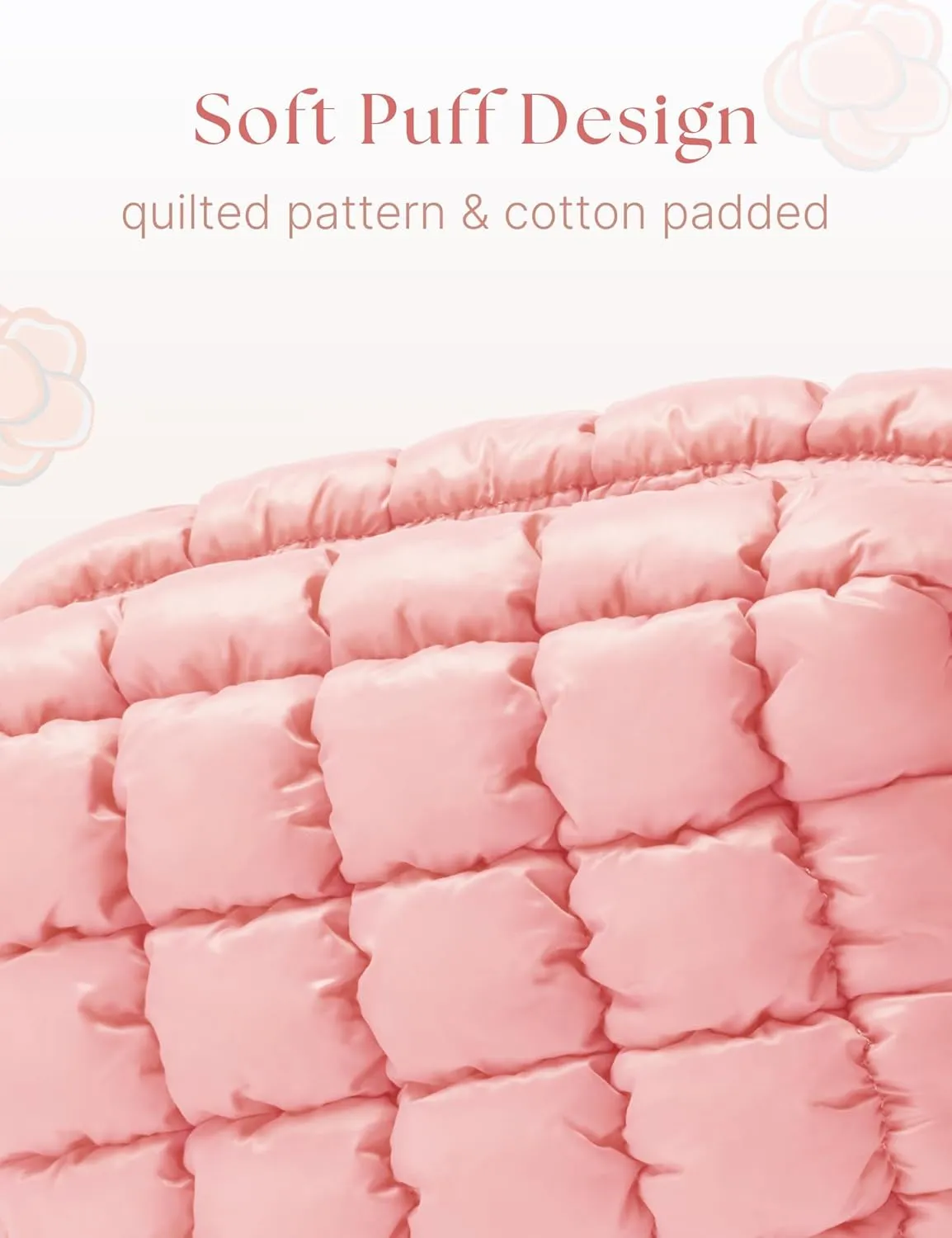 Quilted Makeup Bag Puffy Cosmetic Bag Cute Puffer Travel Toiletry Bag for Women, Small Makeup Pouch for Purse Quilted Cosmetic Pouch for Essentials Toiletries, Christmas Gift for Women, Girls