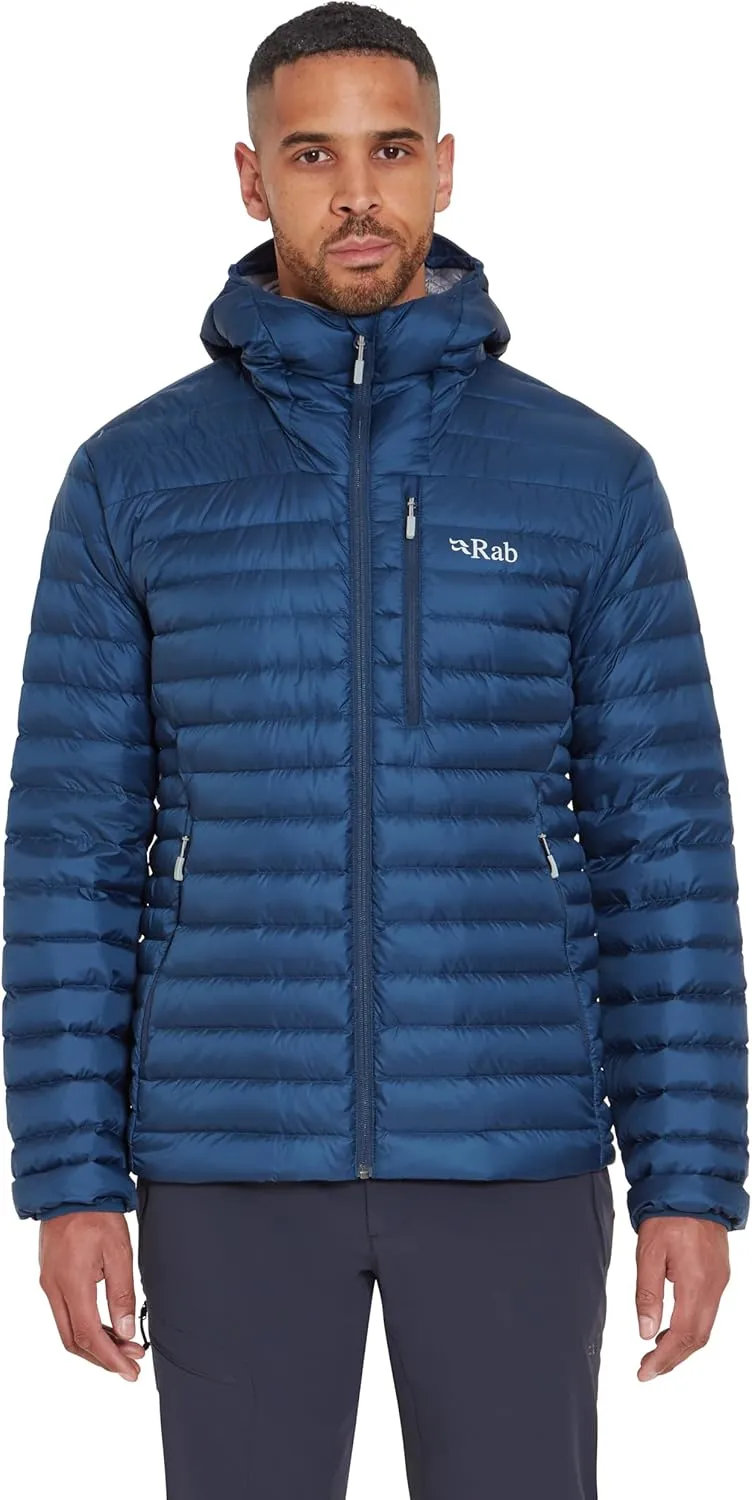 Rab Men's Microlight Alpine 700-Fill Down Hooded Puffer Jacket for Hiking & Skiing