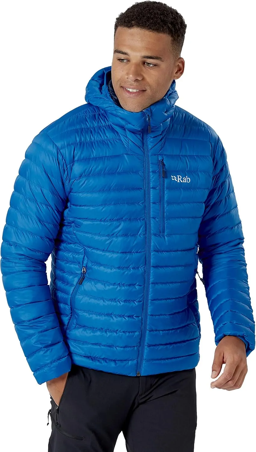 Rab Men's Microlight Alpine 700-Fill Down Hooded Puffer Jacket for Hiking & Skiing