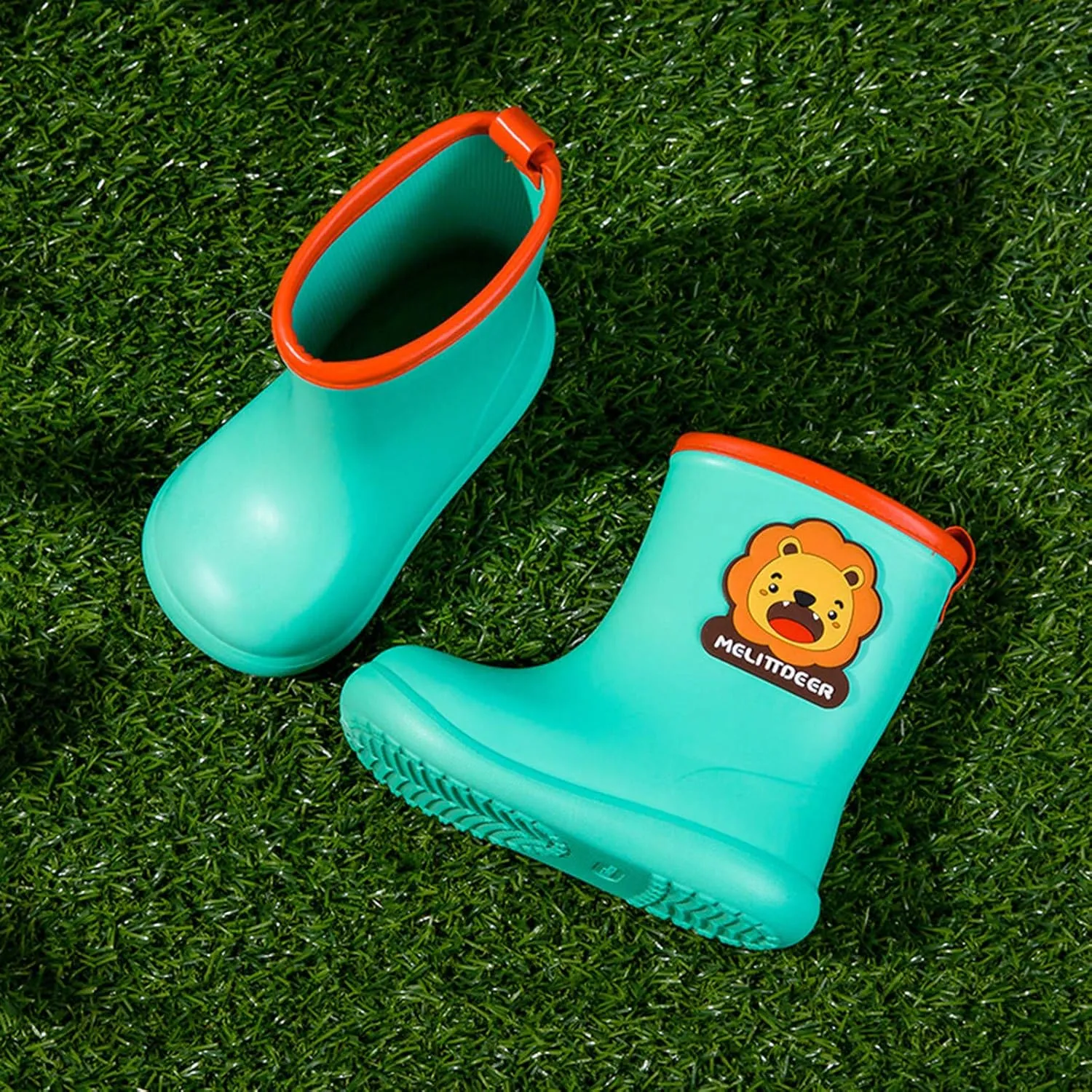 Rain Girls Rubber Rain Boots Shoes Baby Toddler Cartoon Infant Boys Waterproof Baby Shoes (Mint Green, 5-6 Years)