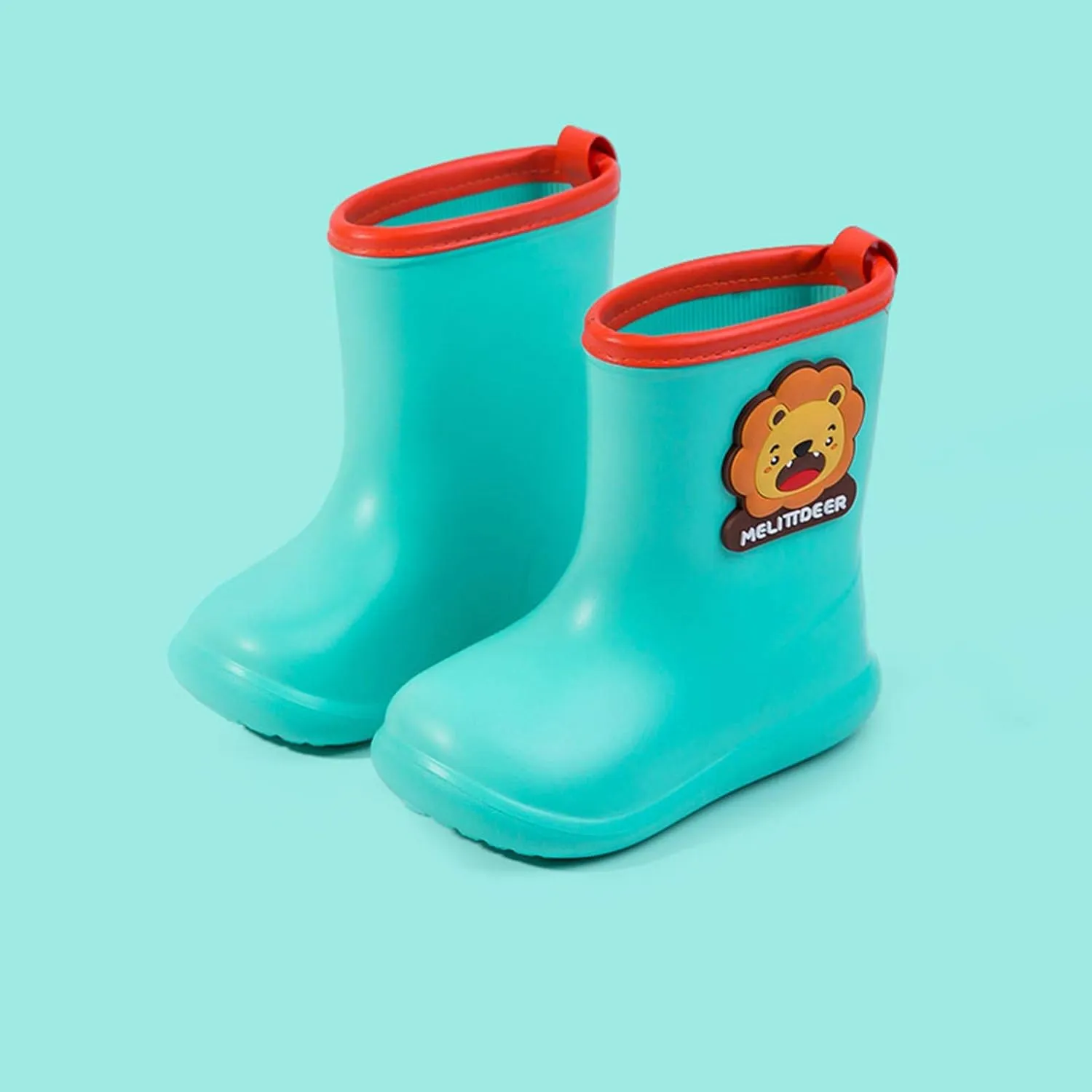 Rain Girls Rubber Rain Boots Shoes Baby Toddler Cartoon Infant Boys Waterproof Baby Shoes (Mint Green, 5-6 Years)
