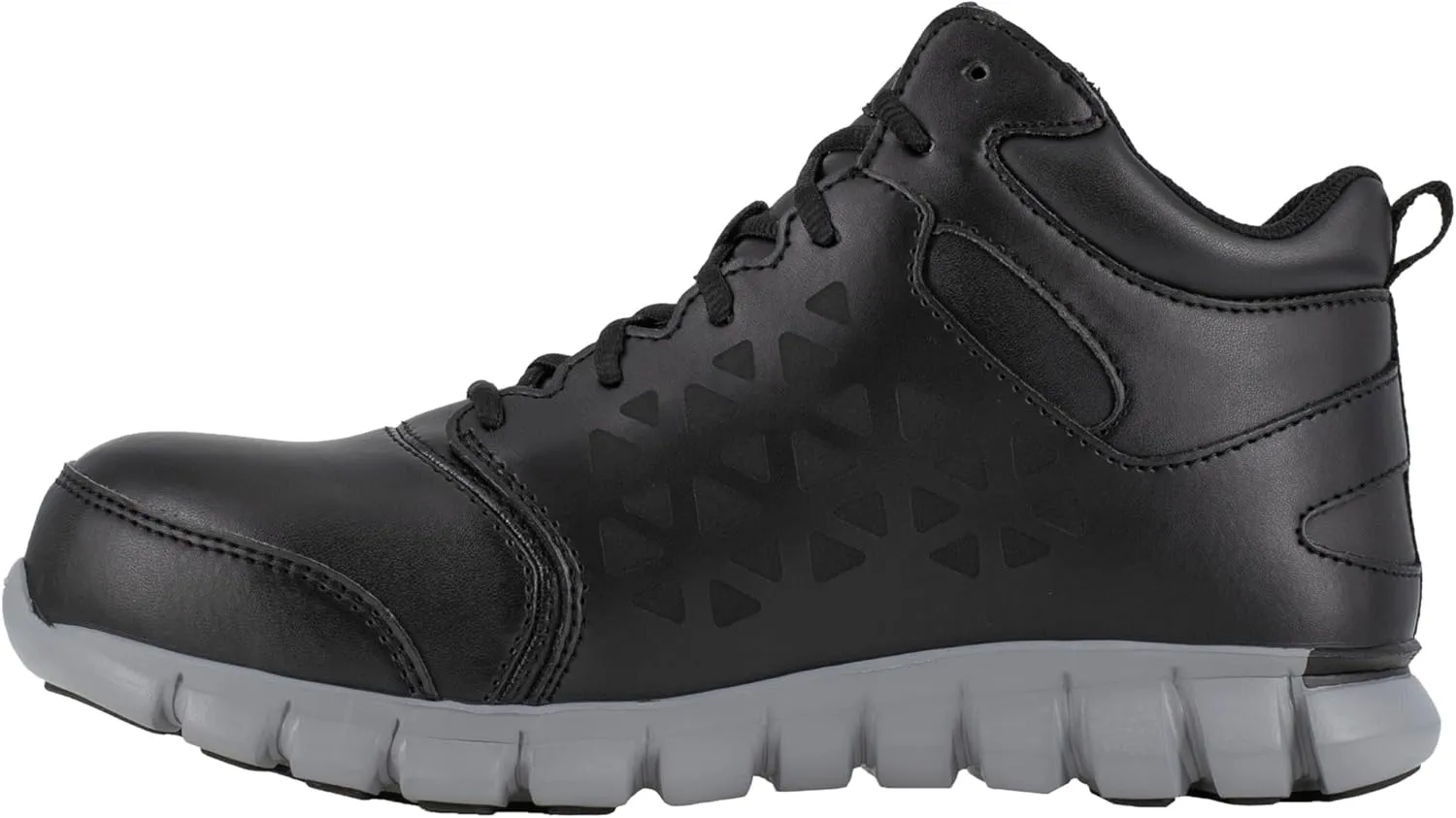Reebok Work Mens Sublite Cushion Mid Waterproof Composite Toe Eh Work Safety Shoes Casual - Black