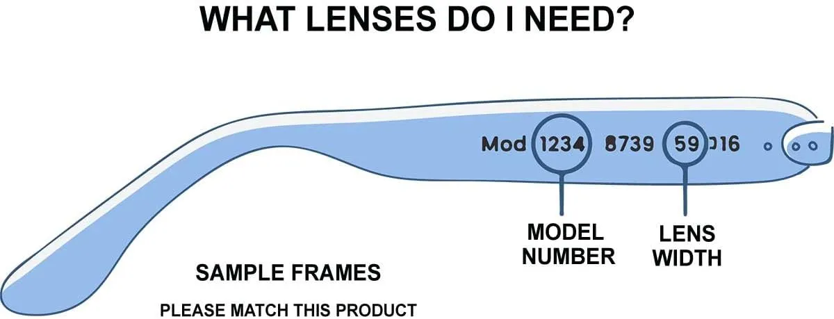 Replacement Sunglass Lenses Compatible for Crown Eddie G 58mm