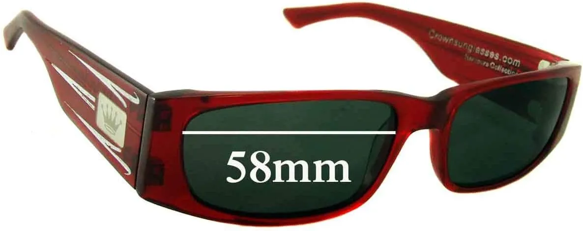 Replacement Sunglass Lenses Compatible for Crown Eddie G 58mm