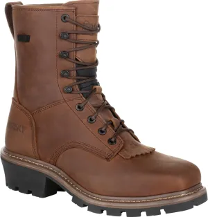 ROCKY Square Toe Logger Composite Toe Waterproof Work Boot, Dark Brown, Size 10.5(M)