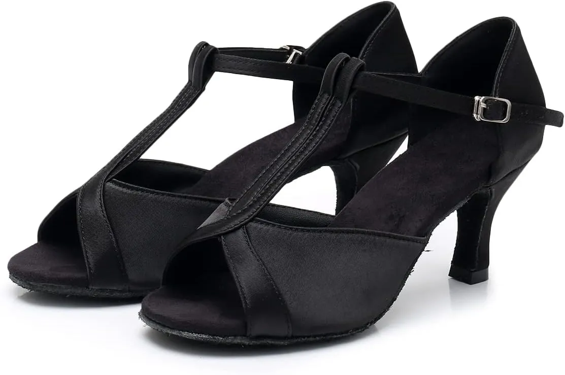 Rosefinch Women's Latin Dance Shoes Satin Professional Ballroom Salsa Wedding Dancing Shoes