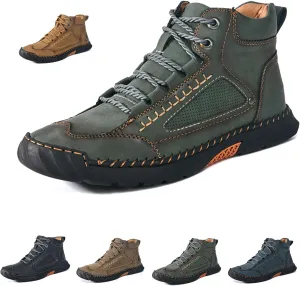 Sawbehind Mens Boots,Men's Comfortable Handmade Leather Boots,Spacious Toe Box Outdoor Leather Shoes