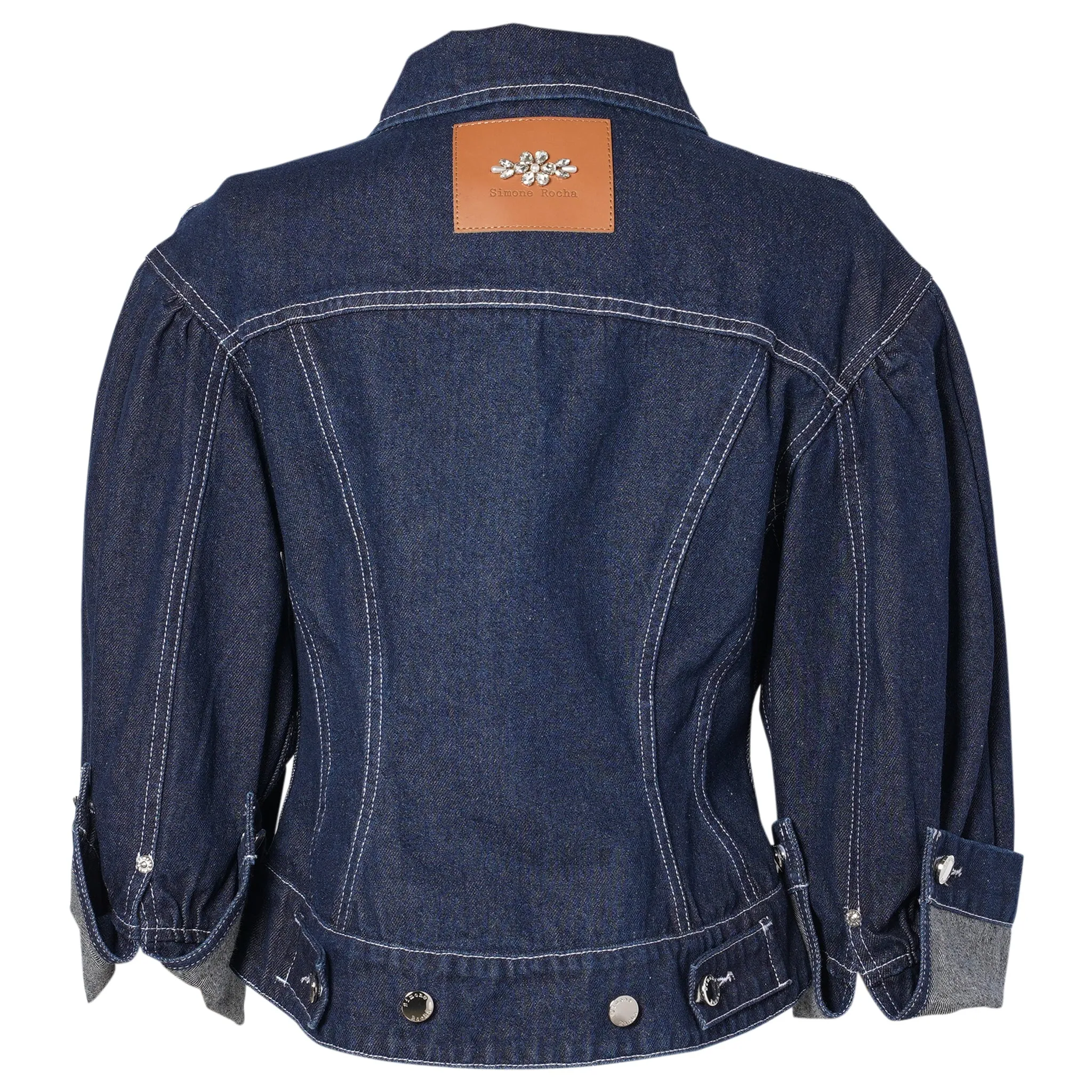 SCULPTED CROPPED DENIM JACKET / INDIGO