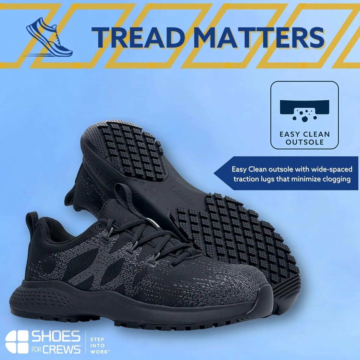 Shoes for Crews Heather II, Women's Nano Composite Toe (NCT) Work Shoes, Slip Resistant, Water Resistant, Black, Size 9