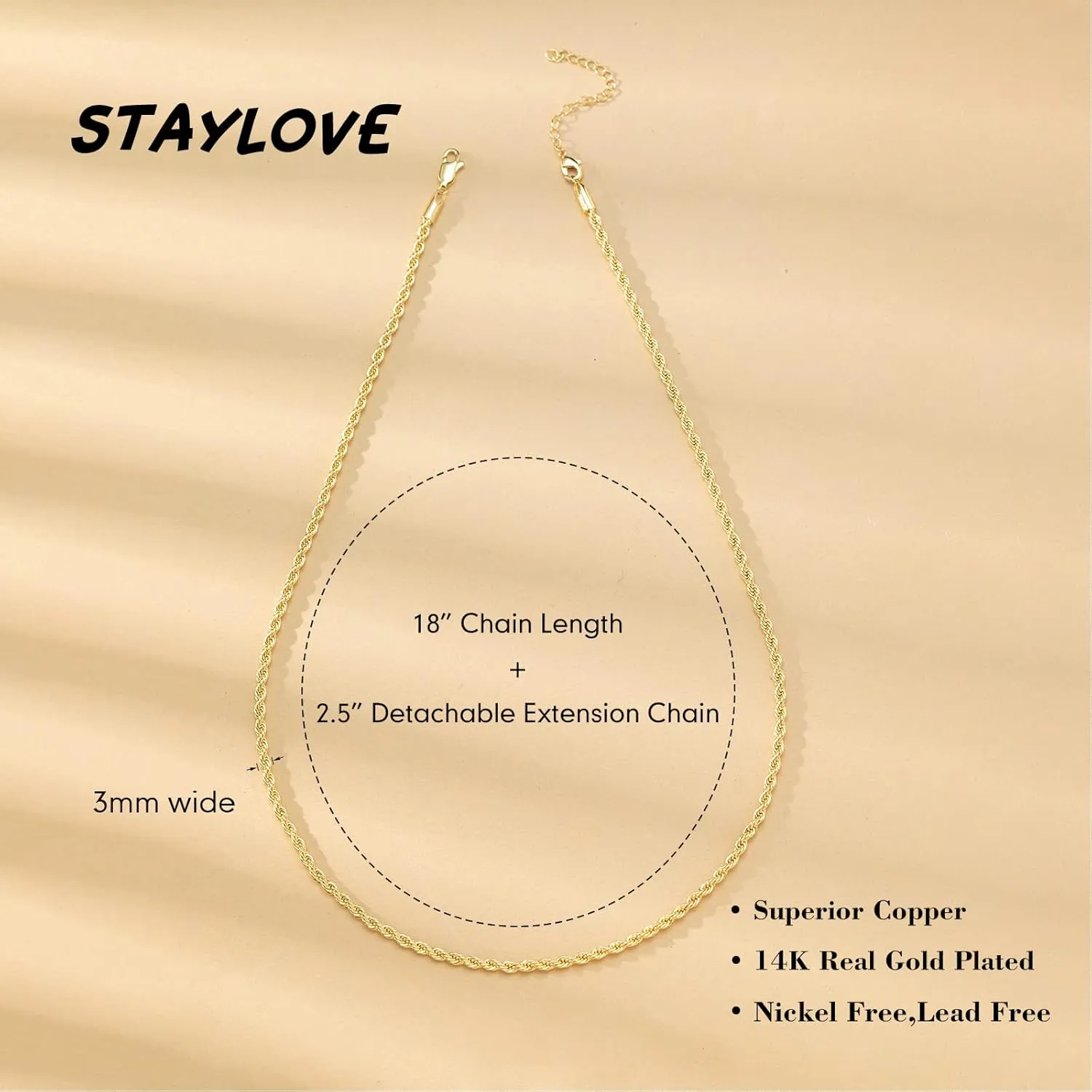 Silver Paperclip Twist Rope Box Chain Necklace 14K Gold Plated Mens Herringbone Snake Necklace Chains Dainty Adjustable Gold Necklaces for Women, 18"