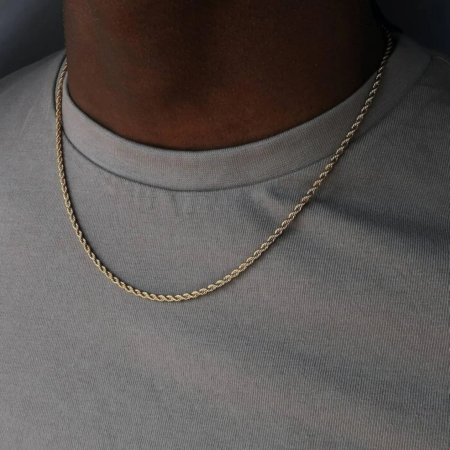 Silver Paperclip Twist Rope Box Chain Necklace 14K Gold Plated Mens Herringbone Snake Necklace Chains Dainty Adjustable Gold Necklaces for Women, 18"