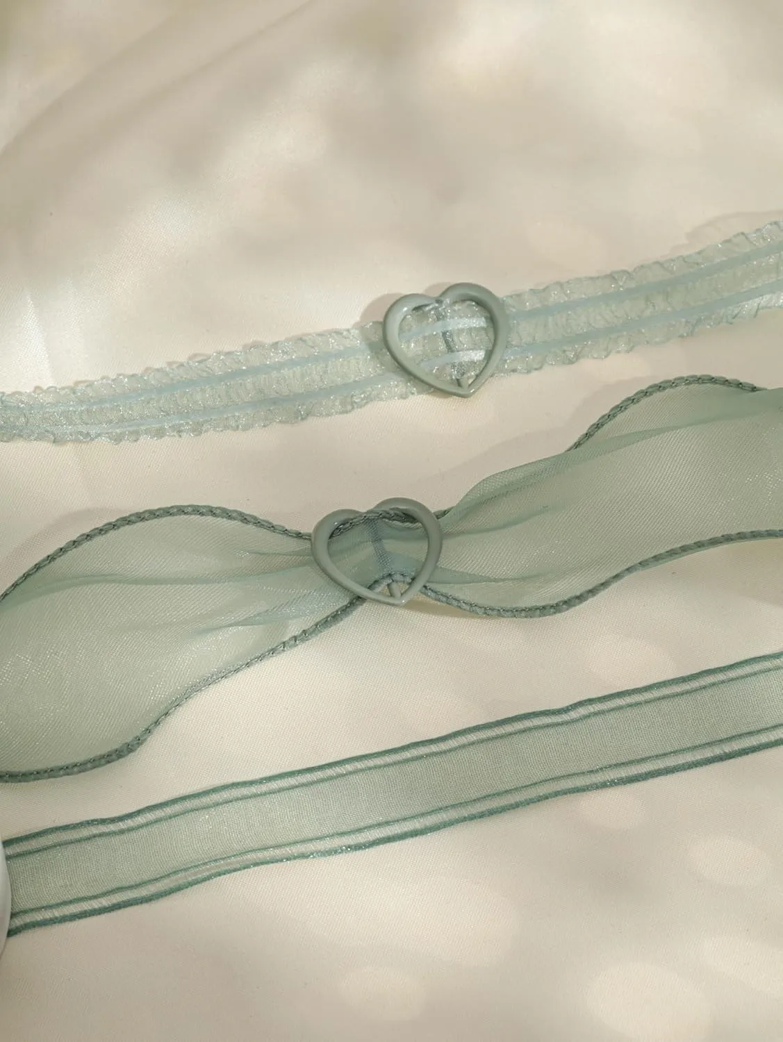 Simple Minimal Chiffon Sheer Choker Everyday Essential Necklaces Aesthetic Jewelry Accessories Gifts for Women