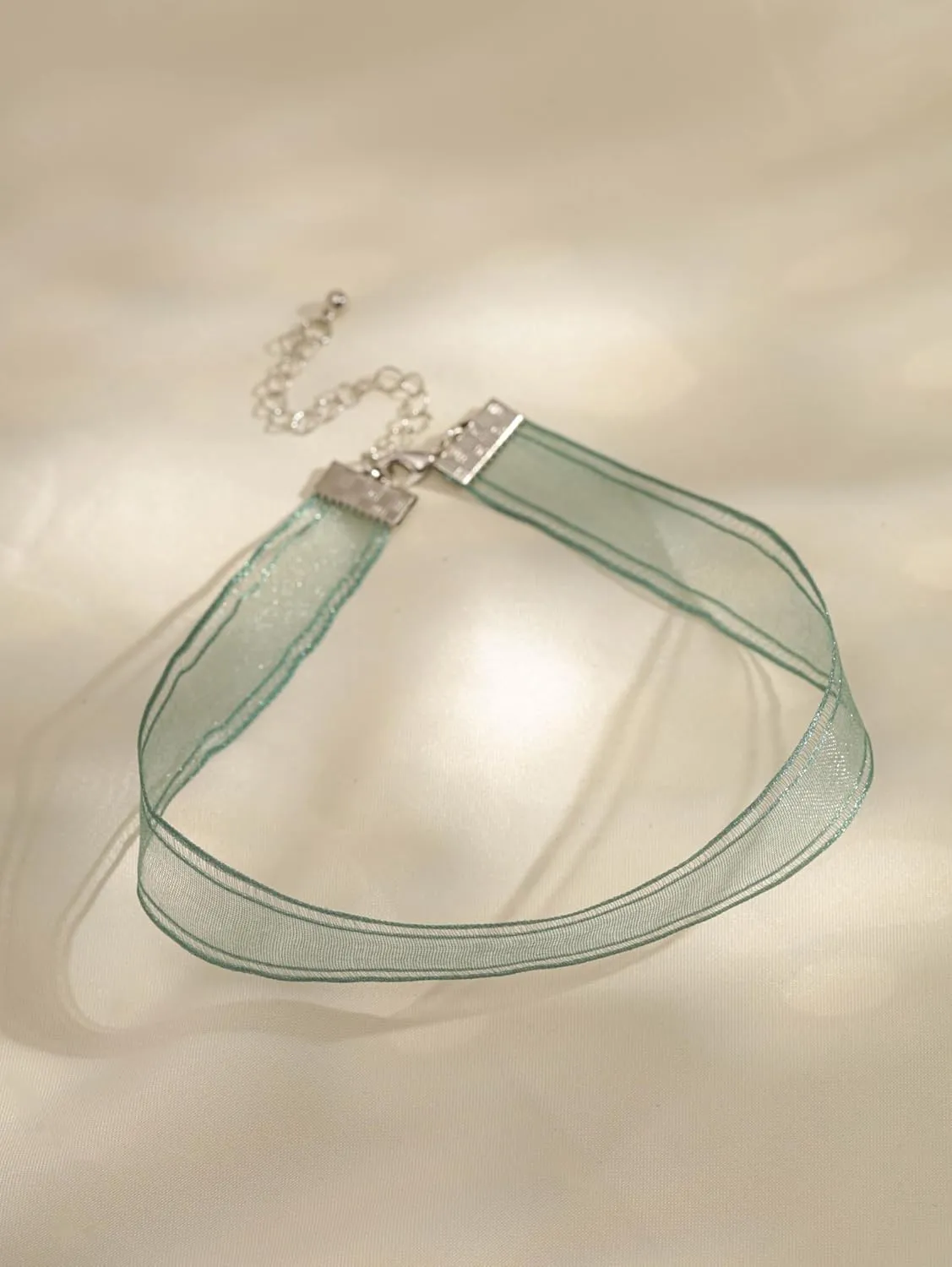 Simple Minimal Chiffon Sheer Choker Everyday Essential Necklaces Aesthetic Jewelry Accessories Gifts for Women