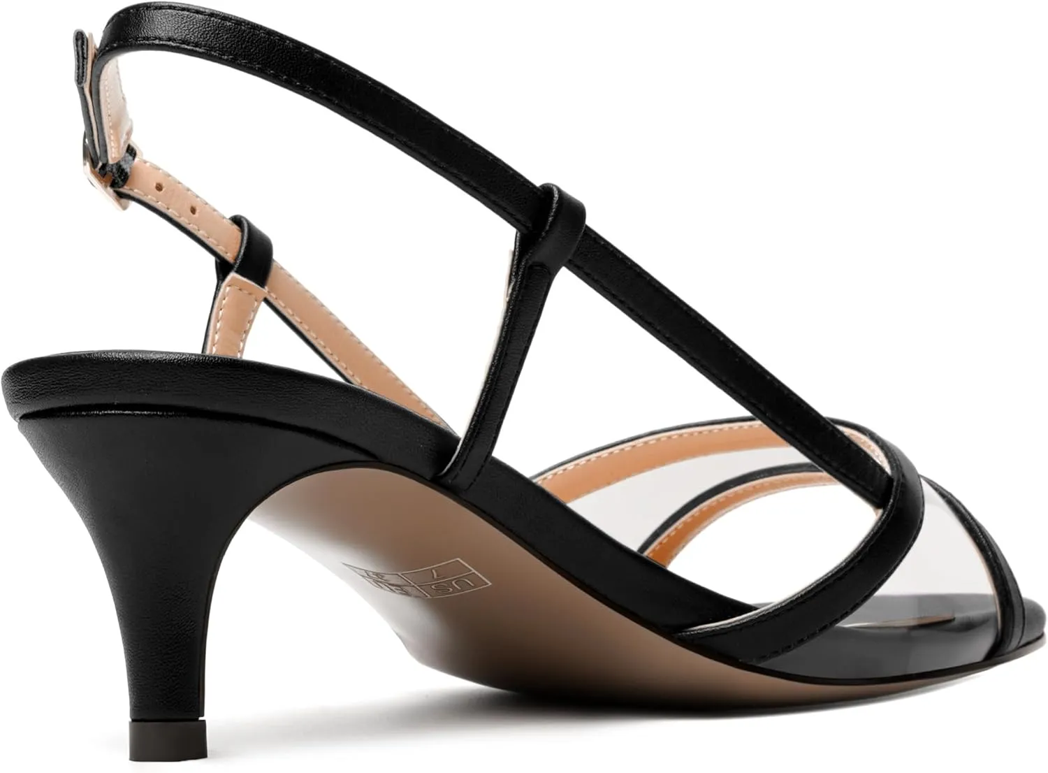 SKYSTERRY Womens Casual Dating Buckle Open Toe Slingback Matte Kitten Low Heel Heeled Sandals 2 Inch