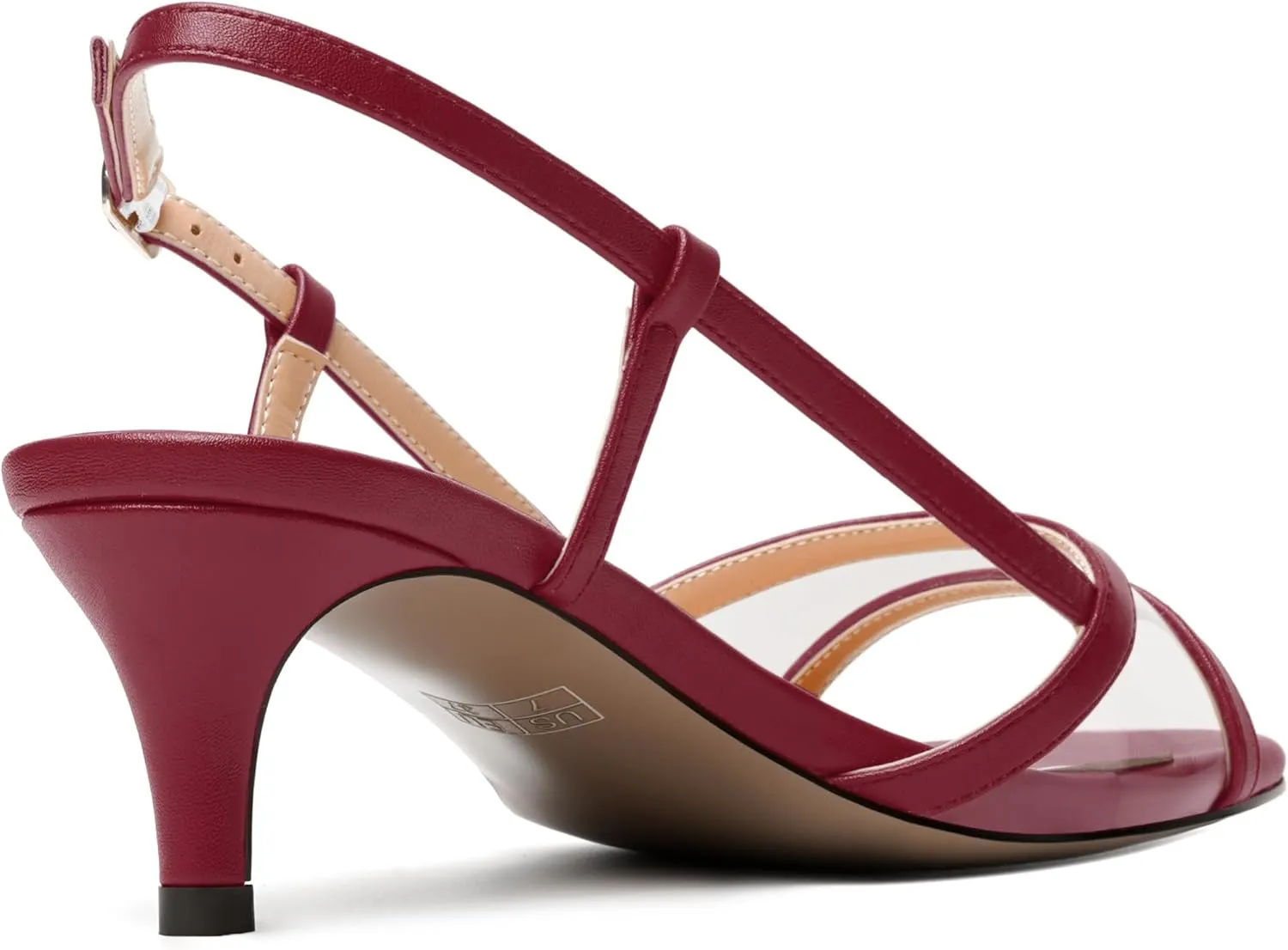 SKYSTERRY Womens Casual Dating Buckle Open Toe Slingback Matte Kitten Low Heel Heeled Sandals 2 Inch