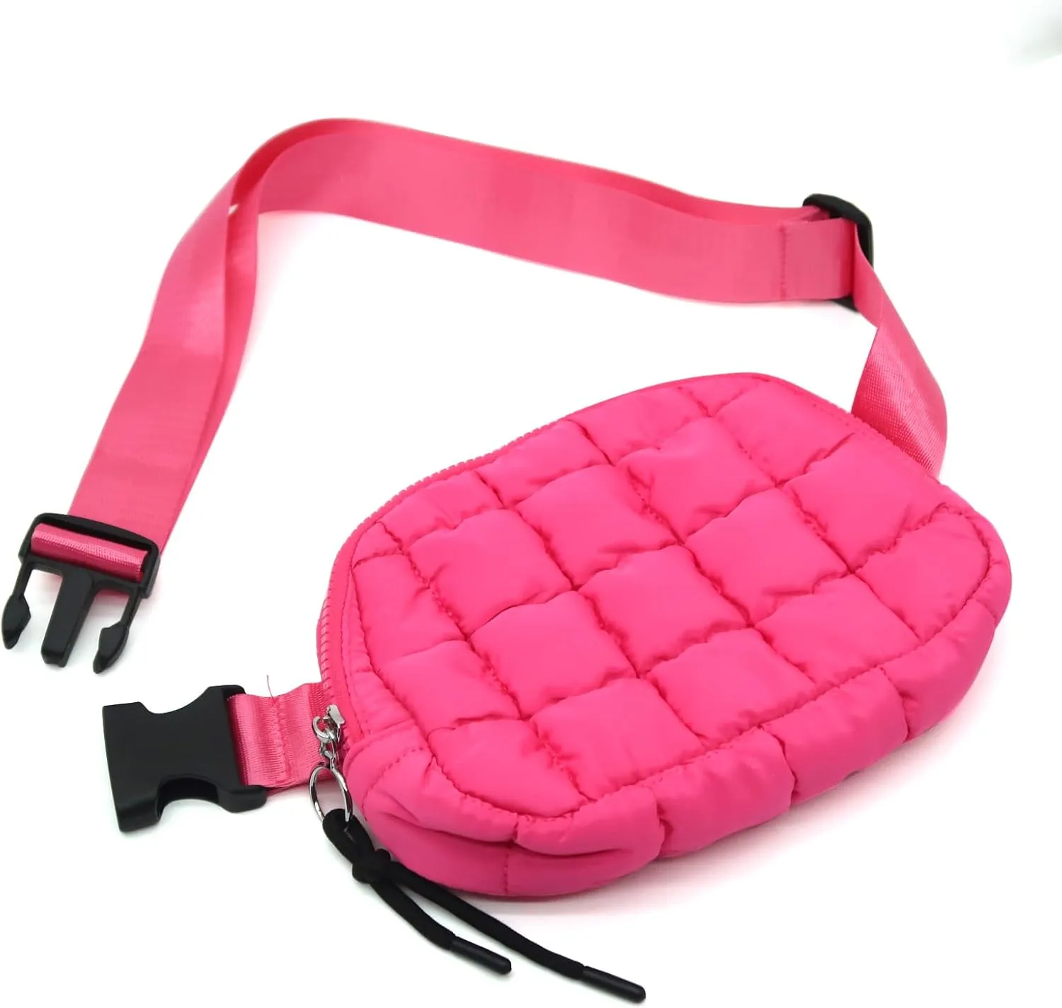 Small Puffer Fanny Pack for Women Quilted Crossbody Belt Bag for Traveling Running Workout