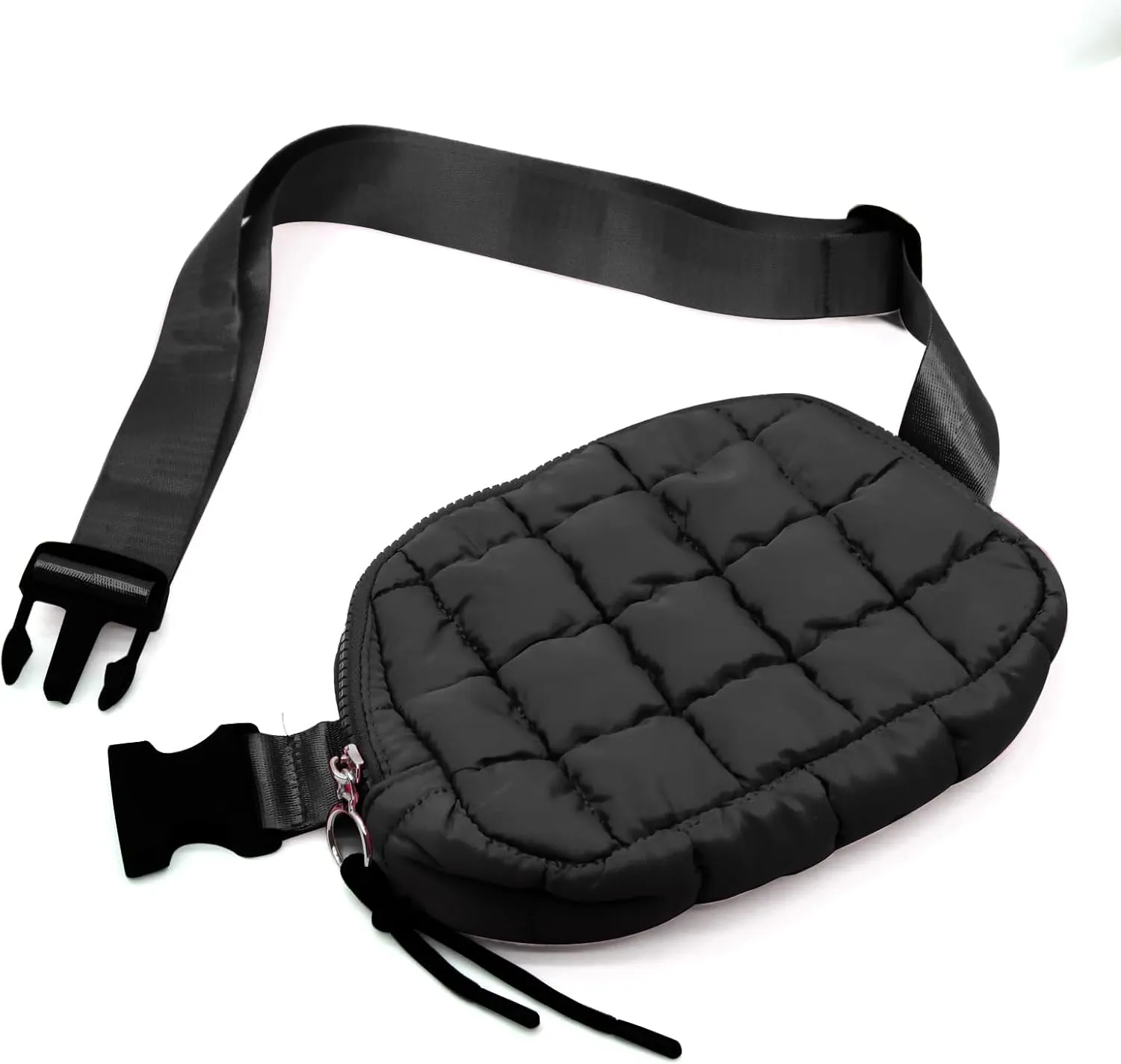 Small Puffer Fanny Pack for Women Quilted Crossbody Belt Bag for Traveling Running Workout