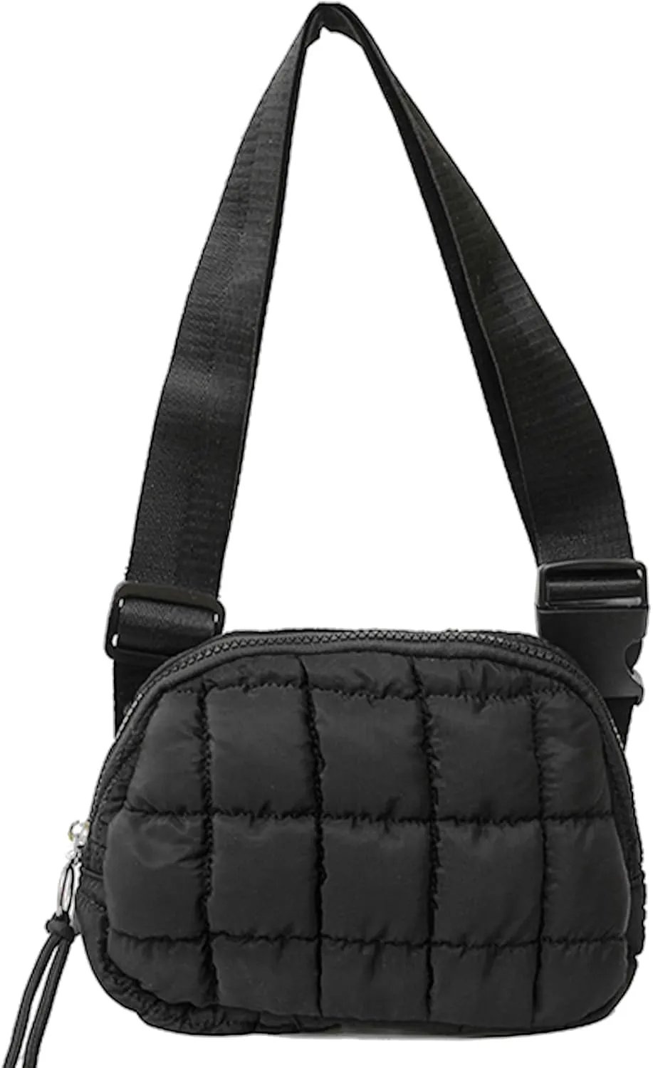 Small Puffer Fanny Pack for Women Quilted Crossbody Belt Bag for Traveling Running Workout