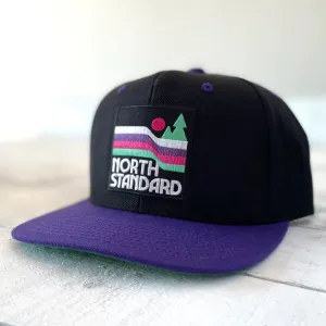 Snapback (Black   Purple with Waves)