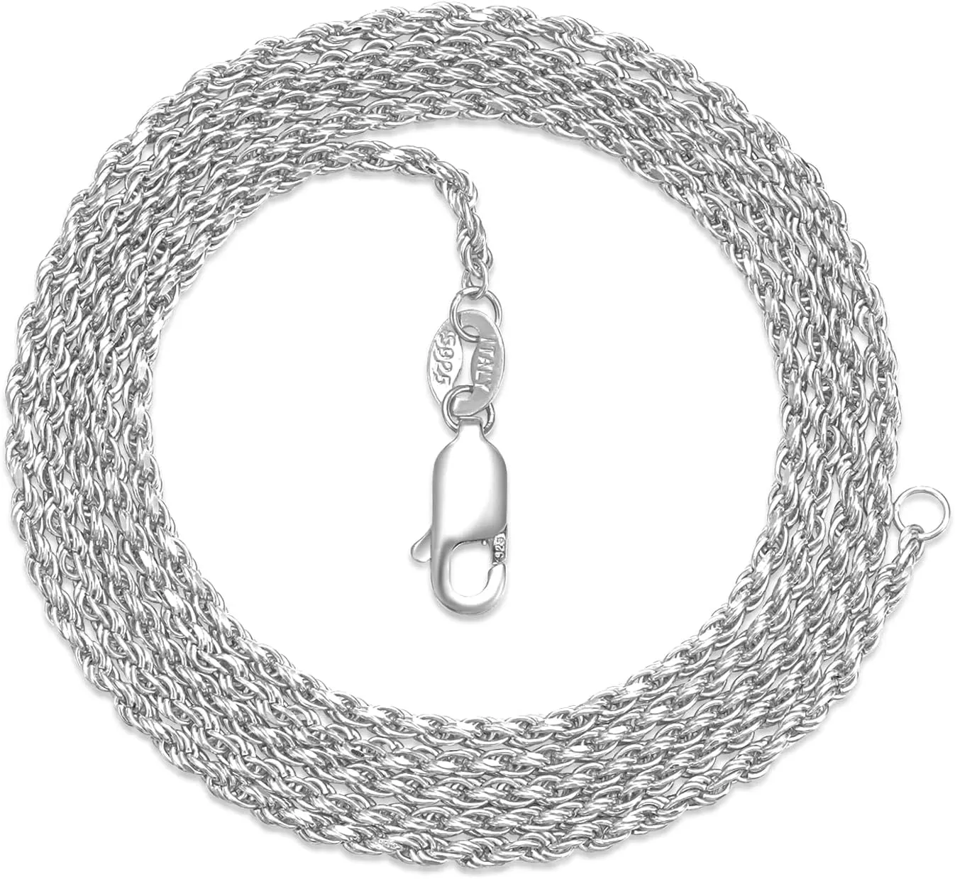 SNZM 925 Sterling Silver rope chain18k Real Gold Plated Rope Chain 1.25MM1.5MM Twist Chain Necklace for Men Women