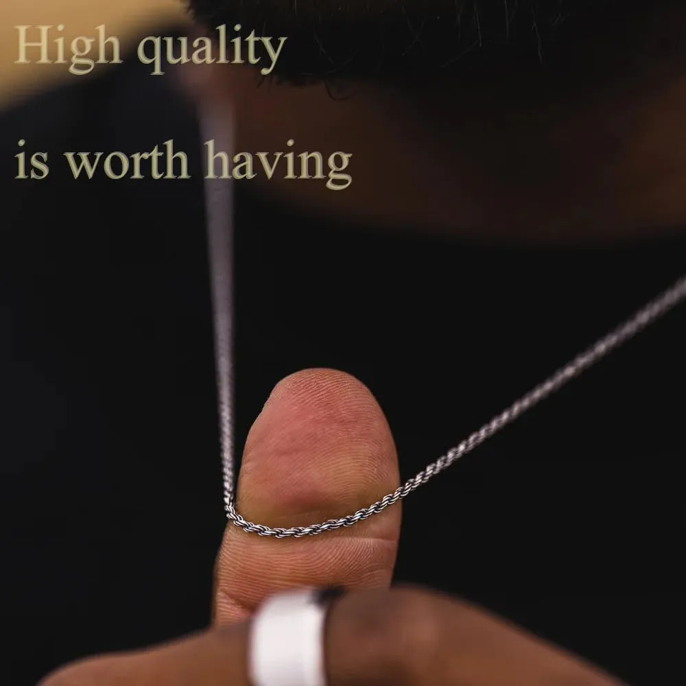 SNZM 925 Sterling Silver rope chain18k Real Gold Plated Rope Chain 1.25MM1.5MM Twist Chain Necklace for Men Women
