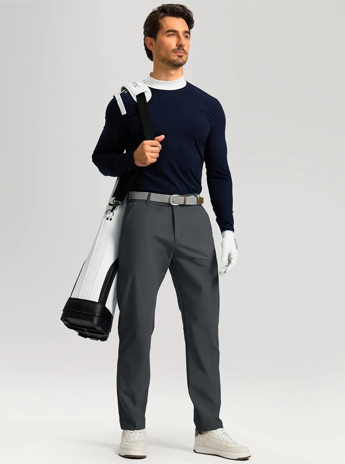 Soothfeel Men's Golf Pants with 5 Pockets - 30"/32"/34" Slim Fit Stretch Tech Pants Casual Trousers Dress Work Pants for Men