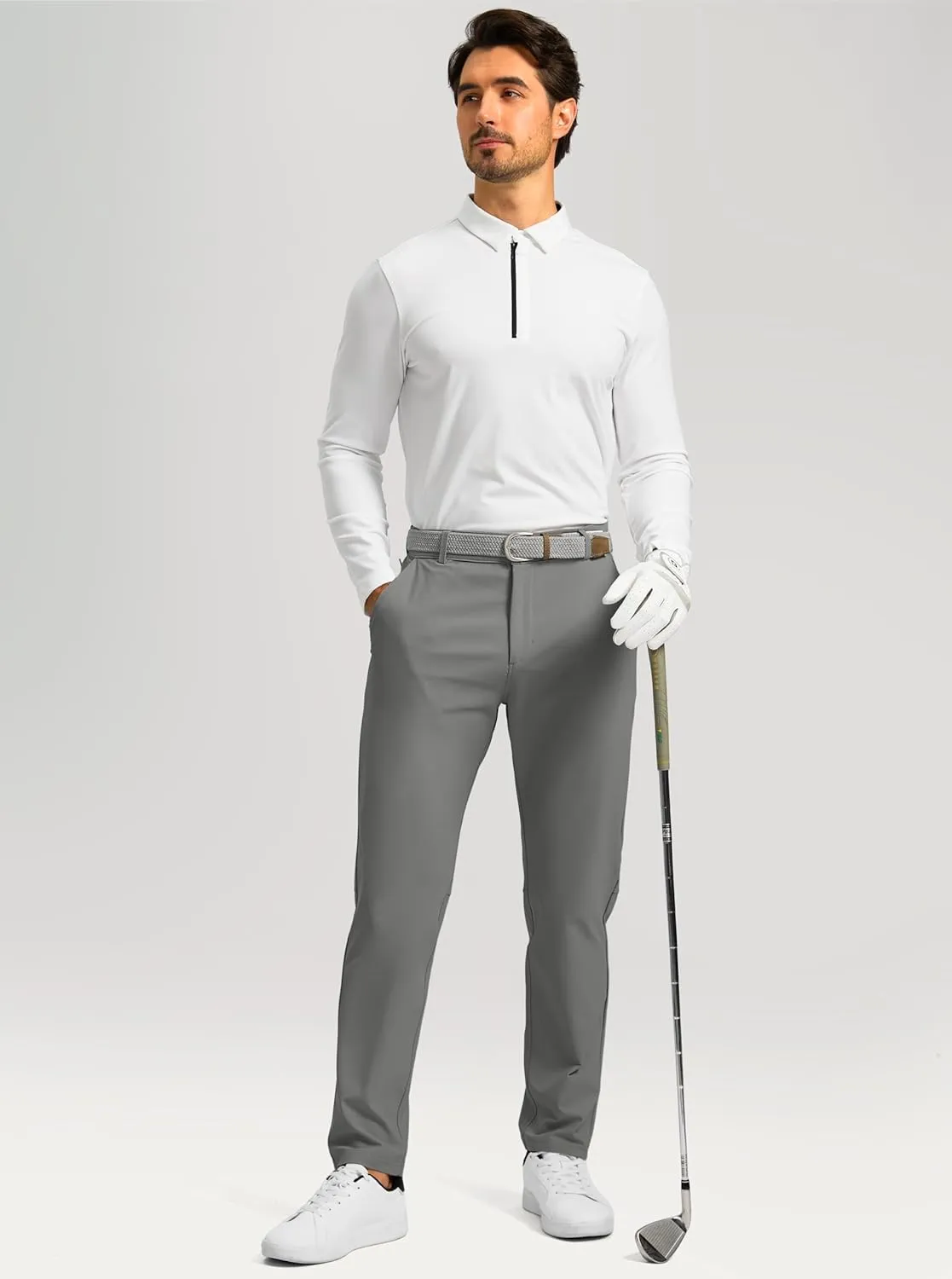 Soothfeel Men's Golf Pants with 5 Pockets - 30"/32"/34" Slim Fit Stretch Tech Pants Casual Trousers Dress Work Pants for Men