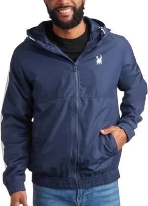 Spyder Mens Windbreaker Jacket - Lightweight Wind & Water-Resistant Hooded Zip Up Jacket for Travel Running Golf & Daily Wear