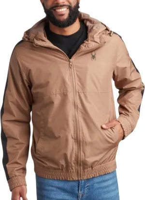 Spyder Mens Windbreaker Jacket - Lightweight Wind & Water-Resistant Hooded Zip Up Jacket for Travel Running Golf & Daily Wear