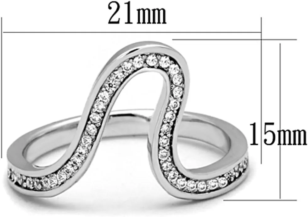 Stainless Steel Minimal Wave Midi Ring