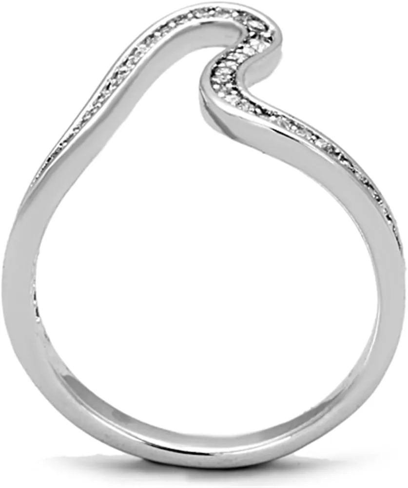 Stainless Steel Minimal Wave Midi Ring