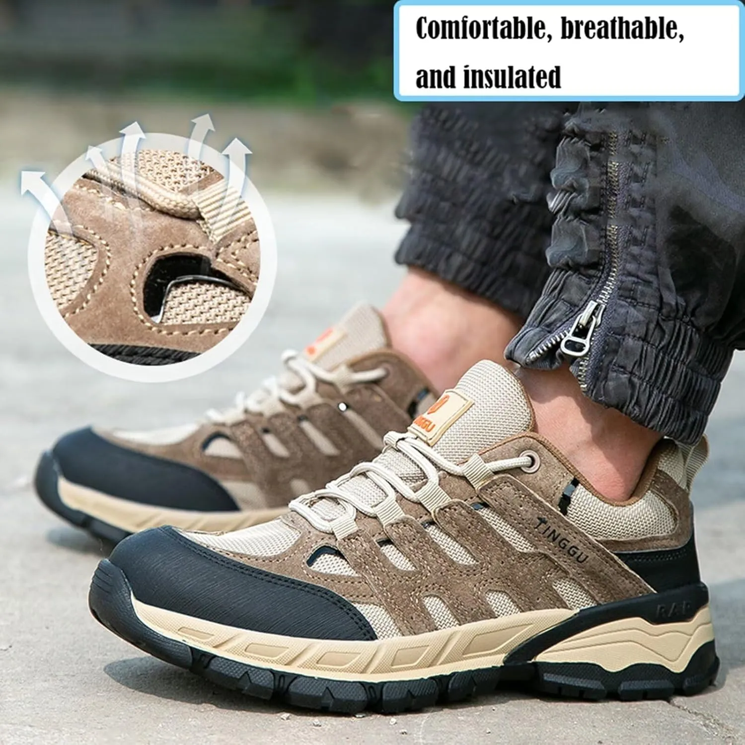 Steel Toe Work Shoes,Work Safety Sneakers Comfortable Puncture Proof Safety Shoes for Industrial,Coustruction,