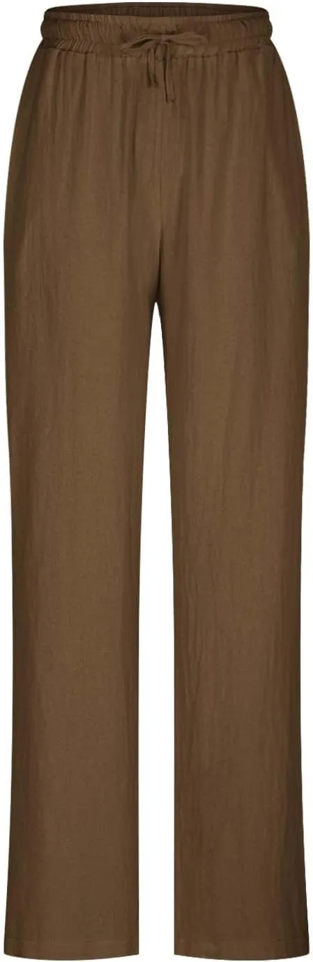 Summer Pants for Women Boho Wide Leg Lounge Pant Beach High Waist Cotton Linen Trouser Casual Palazzo Pants