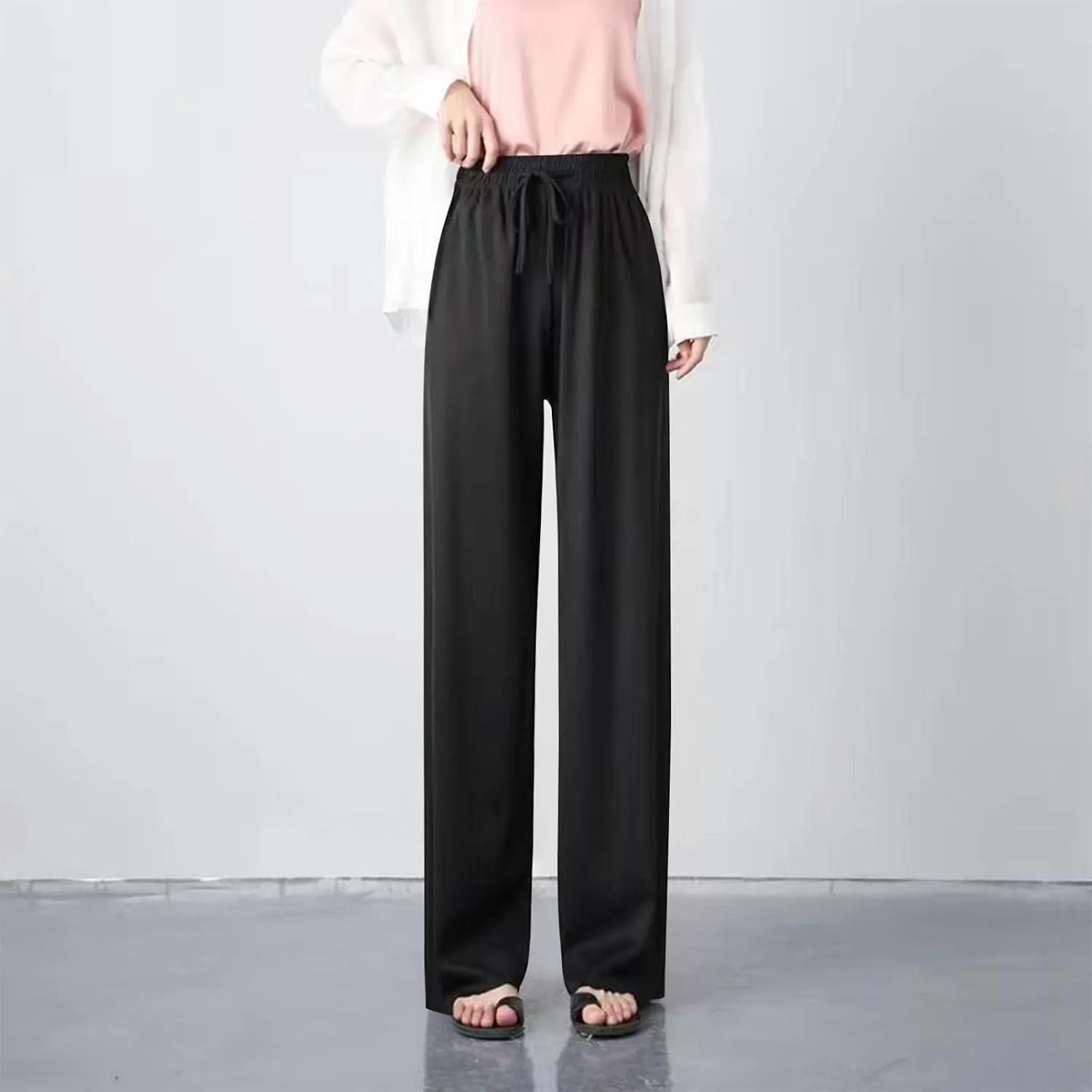 Summer Pants for Women Lightweight Straight Leg Workout Pants Casual Loose Work Gym Athletic Joggers with Pockets