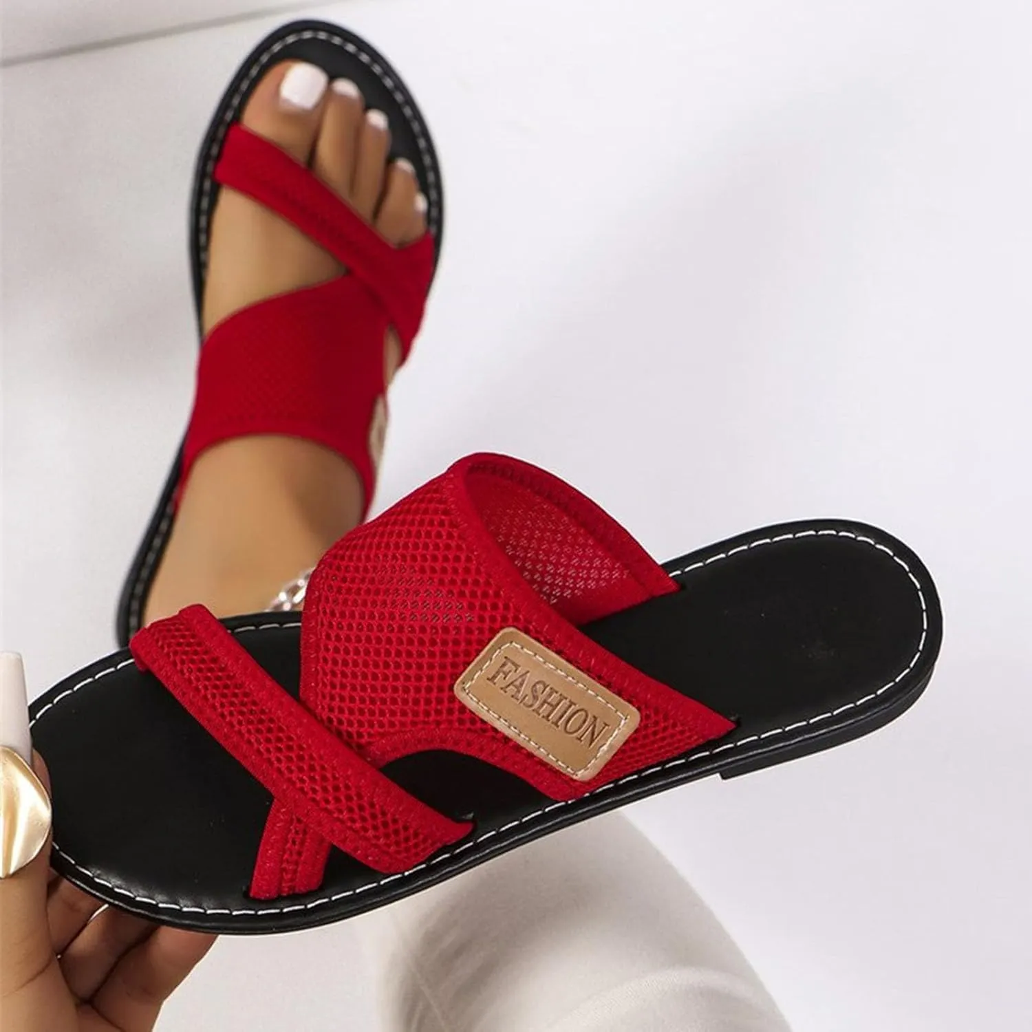 Summer Sandals for Women 2025 Extra Wide Beach Breathable Comfortable Mesh Hollow Mesh Slide Sandls Orthopedic Platform Shoes