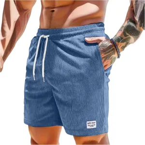 Summer Shorts for Men Slim Fit Casual Corduroy Shorts Drawstring Lightweight Loose Fit Big and Tall Lounge Short