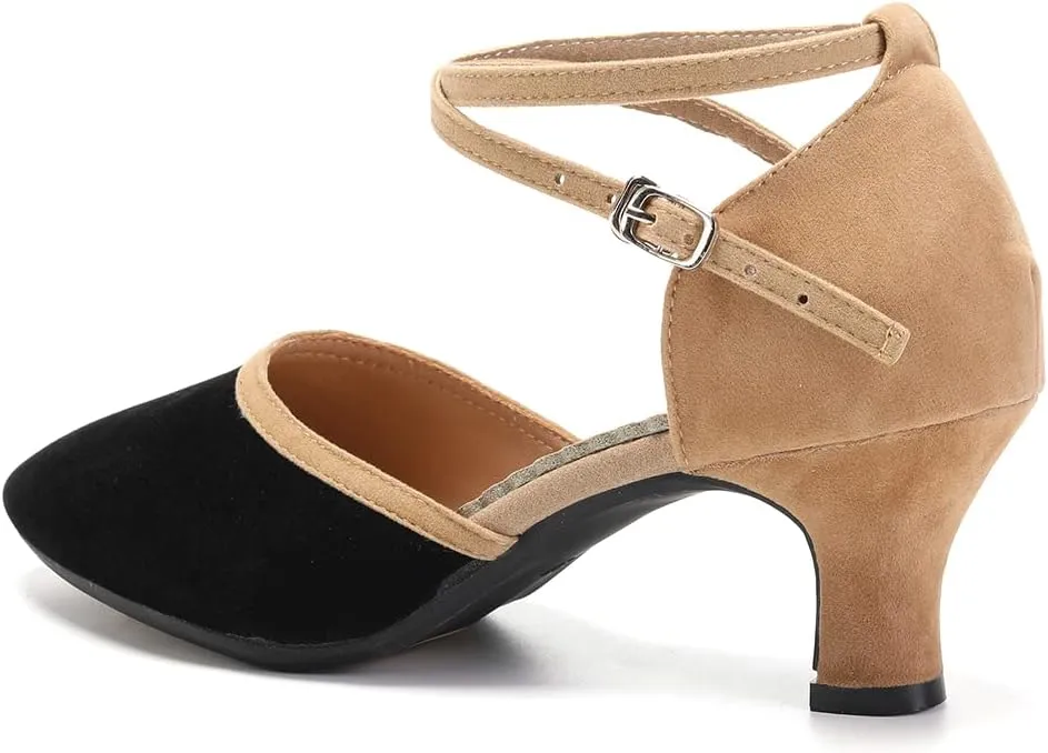 SWDZM Closed Toe Latin Dance Shoes for Women Ballroom Salsa Tango Character Party Wedding Dance Shoes