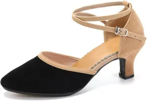 SWDZM Closed Toe Latin Dance Shoes for Women Ballroom Salsa Tango Character Party Wedding Dance Shoes